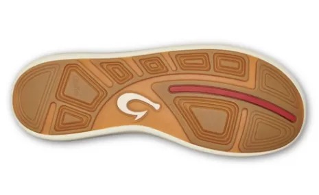 Olukai Poi/Red Ochre Moku Pae Men's No Tie Boat Shoes 10472-25RX