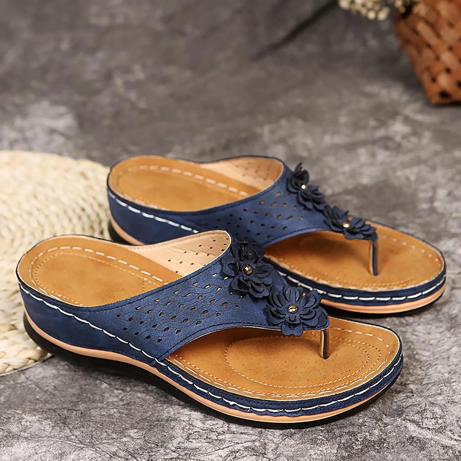 Orthopedic Wedge Sandals for Women Dressy Summer Platform Espadrilles Open Toe Ankle Strap Sandals Womens Casual Strappy Beach Vacation Sandals Comfortable Walking Outdoor Shoes