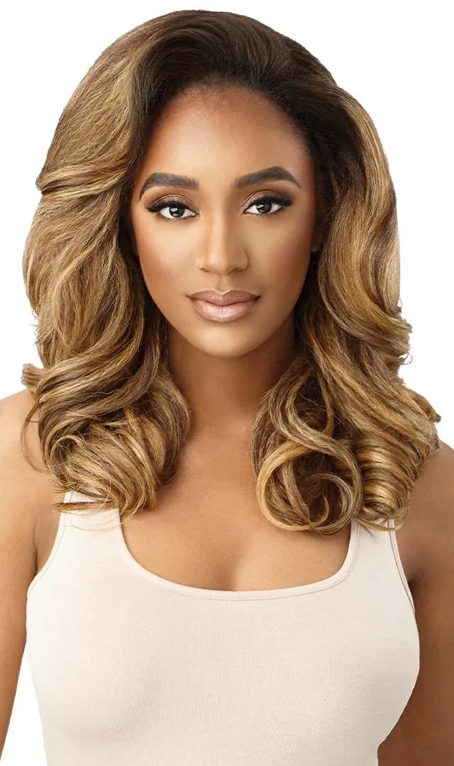 Outre Synthetic Quick Weave Wig - Neesha H305 (Color:DR2/HNBRN)