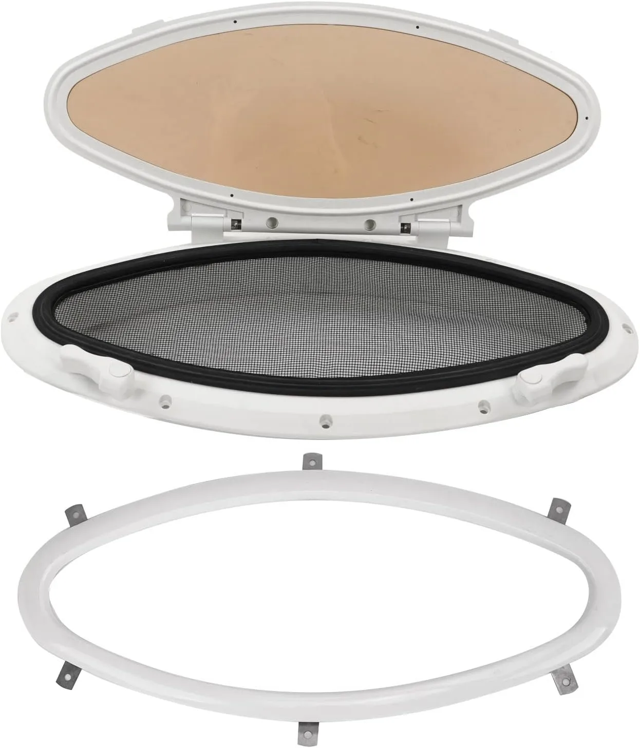 Oval Porthole Window for Boat, Marine Porthole Windowsly, Hatch Window Portlight for Providing Sufficient Naturally Light and Ventilation