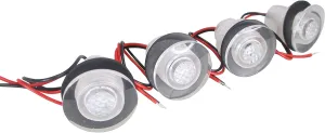 Pactrade Marine 4 Pieces Boat LED Livewell Round Button White Courtesy Light OEM Waterproof