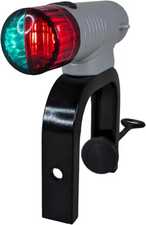 Pactrade Marine Battery Navigation Lights for Boats LED - Portable Red/Green Bow Light (Clamp Mount) - Kayak Fishing Accessories, Jon Boat Accessories Marine