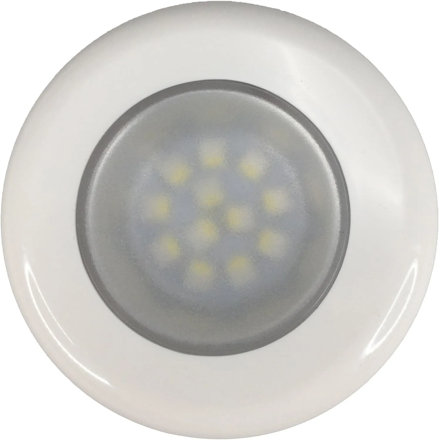 Pactrade Marine RV Boat Pontoon Red Green Blue White LED Courtesy Ceiling Light White Plastic Housing Glare Free Illumination Lens Energy Saving12V DC (Surface/Flush Mount)