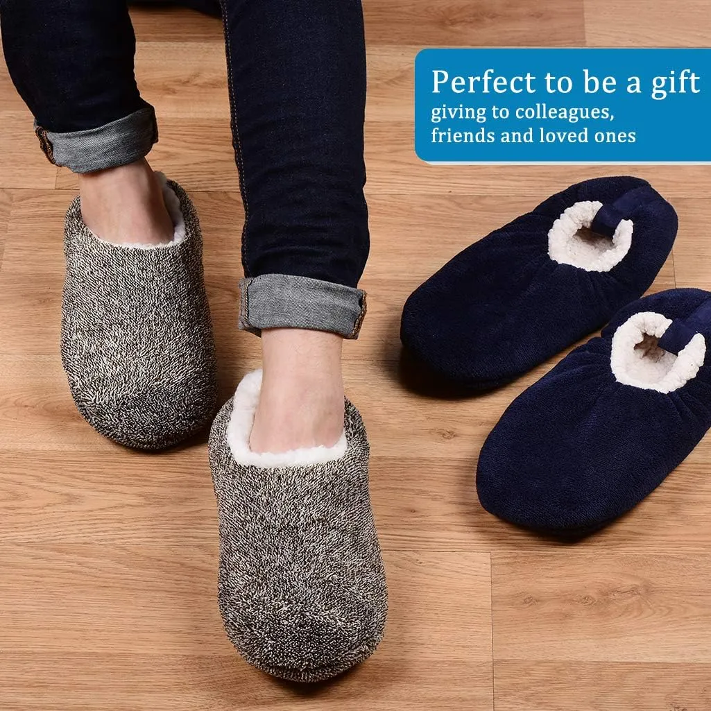 Panda Bros Mens Slipper Socks Low Cut Super Soft Warm Home Sock with Non-Slip Indoor Slipper Shoes Socks