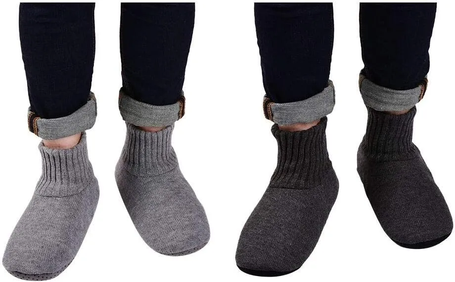 Panda Bros Slipper Socks Soft Cozy Thick House Indoor Boot Sock Shoes with Anti-Skid Bottom Soles for Men's