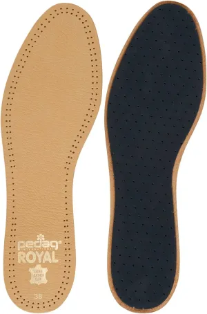 Pedag Royal | Genuine Lambskin Leather Insoles | Made in Germany | Vegetable-Tanned Leather | Activated Carbon for Anti-Odor | Latex Foam Padding | Thin & Absorbent | US Men 15/ EU 48 | Tan