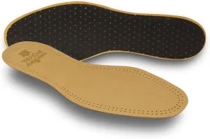 Pedag Royal | Genuine Lambskin Leather Insoles | Made in Germany | Vegetable-Tanned Leather | Activated Carbon for Anti-Odor | Latex Foam Padding | Thin & Absorbent | US Women 12/ Men 9/ EU 42 | Tan