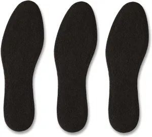 Pedag Summer | Terry Cotton Sockless Insoles | Barefoot Inserts | Handmade in Germany | Absorbs Sweat & Controls Odor | Wear Without Socks | Washable | US Women 11/ Men 8/ EU 41 | Black | 3 Pair