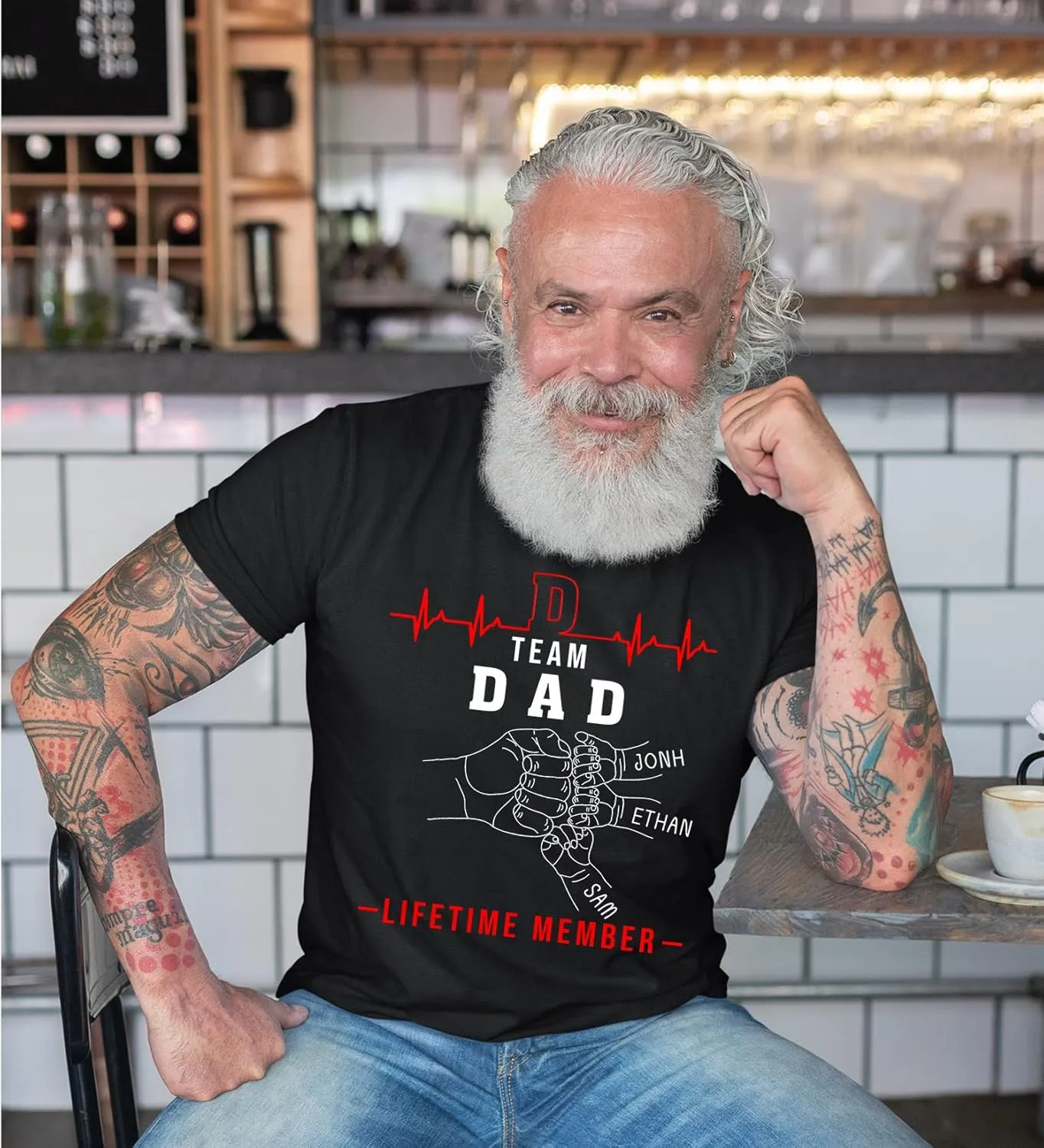 Personalized Team Dad Shirt, Custom Dad Shirts for Men, Dad Shirt Lifetime Member, Personalized Daddy Grandpa Shirt