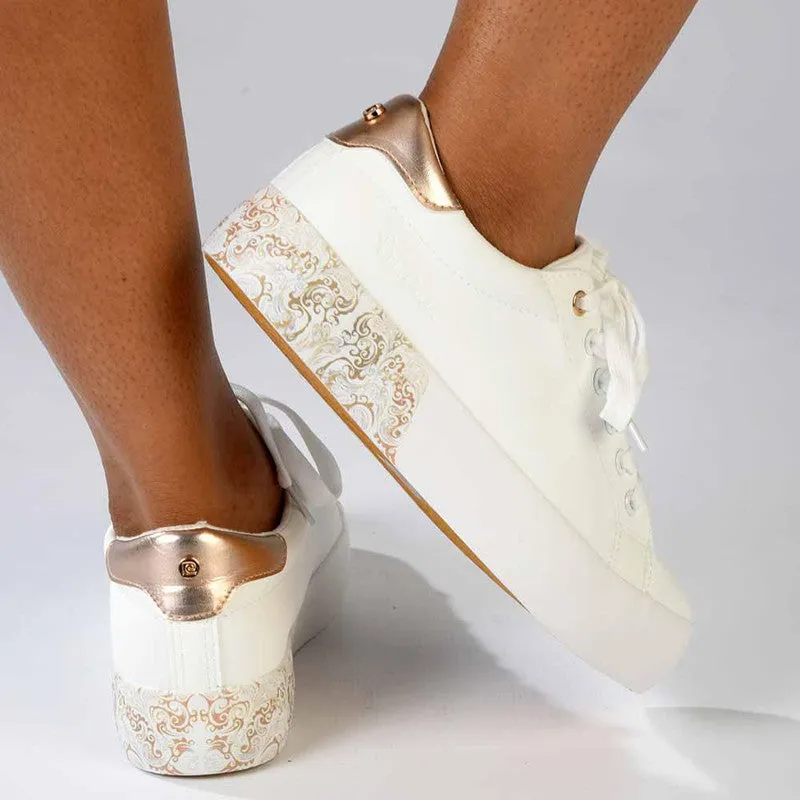 Pierre Cardin Paisley 2 Sneaker - White/Gold