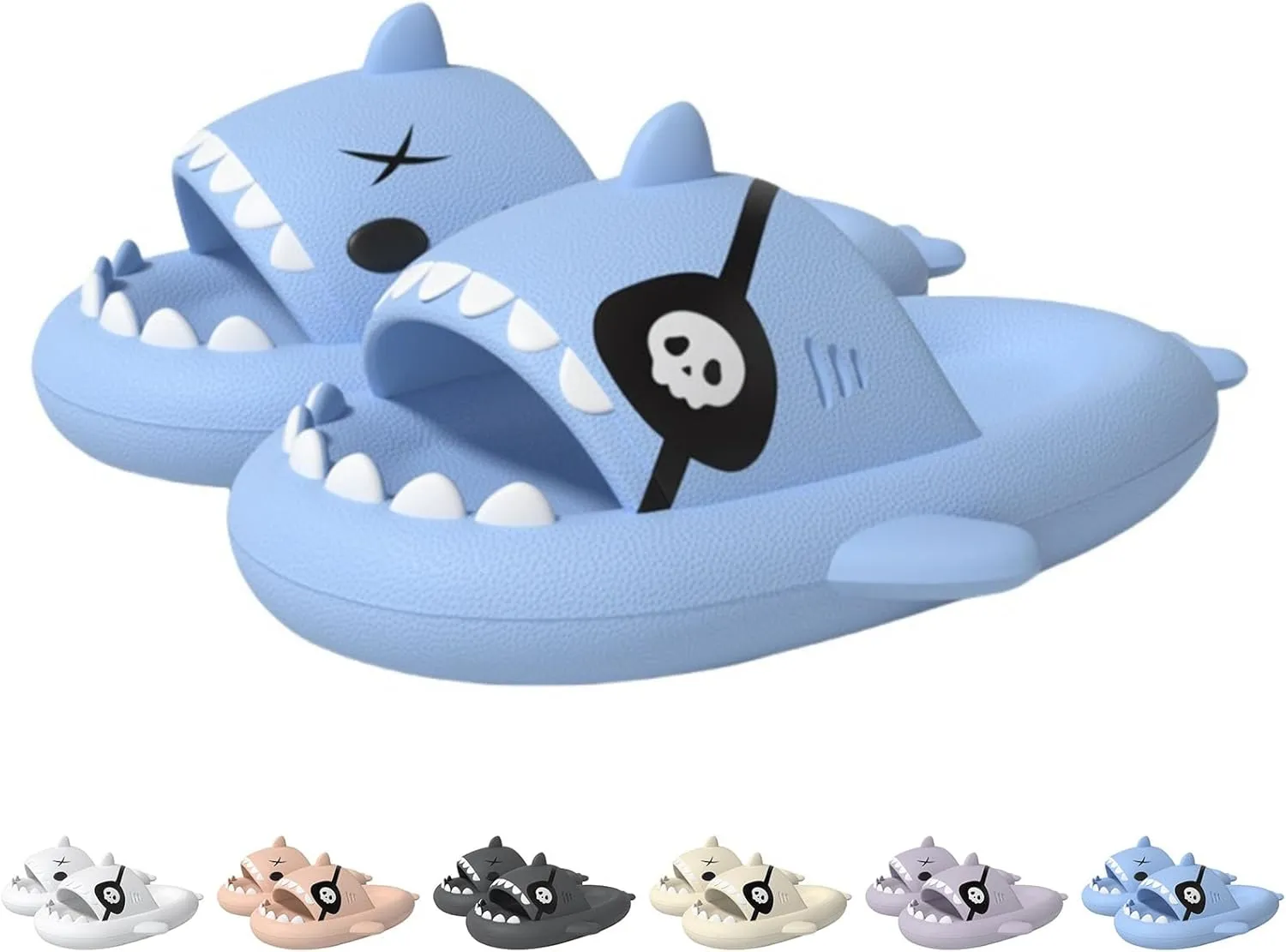 Pirate Shark Slides,Ummer Non-slip Thick-soled Shark Slippers For Men And Women, Indoor And Outdoor Super Soft Beach Slippers.