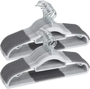 Plastic Hangers 50 Pack Heavy Duty Dry Wet Clothes Hangers with Non-Slip Pads Space Saving 0.2" Thickness Super Lightweight Organizer