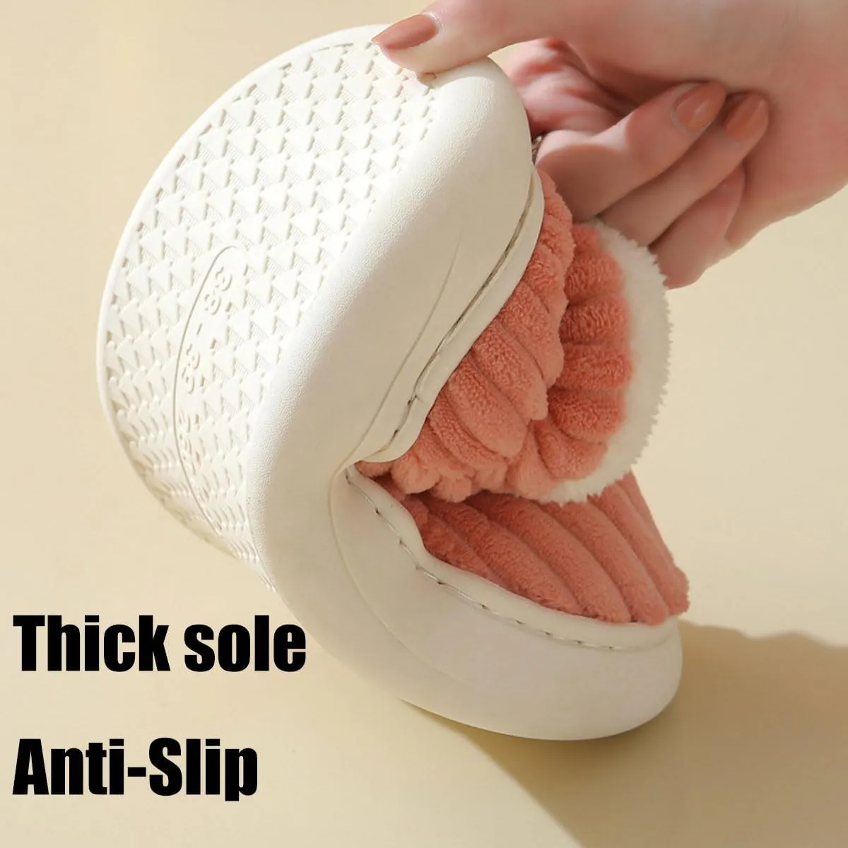 Pluffi Slipper Booties, Cozy Stylish Warm Lining Slippers For Women Men,Thick-Soled Plush Fuzzy House Cloud Slides