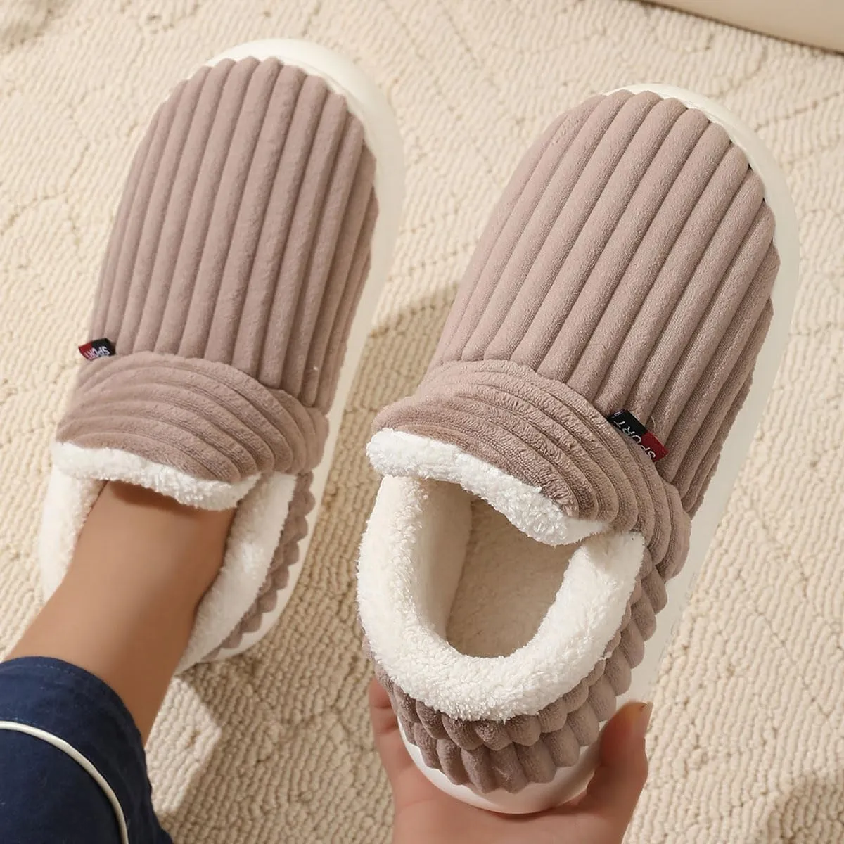 Pluffi Slipper Booties, Cozy Stylish Warm Lining Slippers For Women Men,Thick-Soled Plush Fuzzy House Cloud Slides