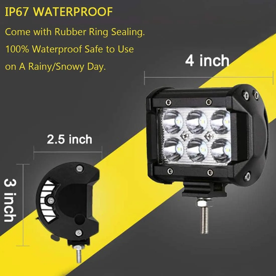 Pontoon Boat Docking Headlights, Marine Led Lights for Kayak Bass Jon Fishing Boat Spreader Light, T-top, Deck, Driving, Stern/Navigation Lights, 2pcs