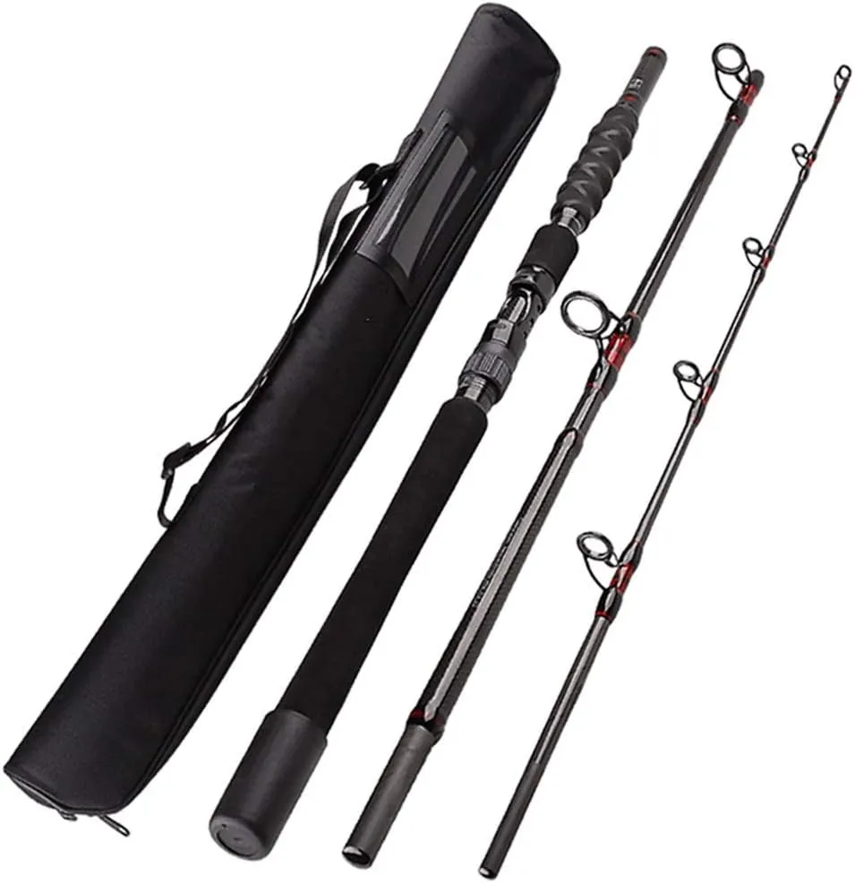 Portable Sea Fishing Rod, with Storage Bag, Carbon Fiber Telescopic Fishing Pole, for Adults Travel Saltwater Freshwater (Size : 2.4m)