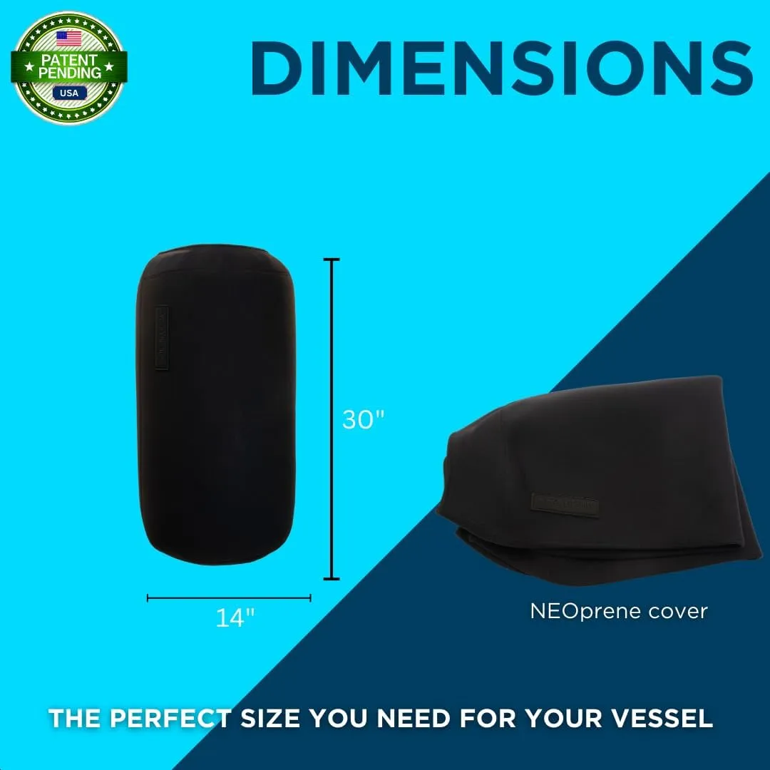 Premium Heavy Duty Inflatable Boat Fender with Cover - Dock Bumpers for Boats, Yachts, Docks – Lightweight Easy to Use Fender - Mooring Protection with Accessories