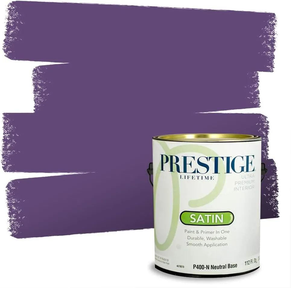 PRESTIGE Paints Interior Paint and Primer In One, 1-Gallon, Satin, Comparable Match of Sherwin Williams* Impulsive Purple*