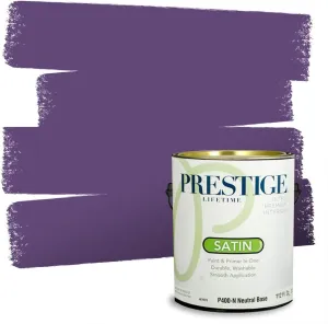 PRESTIGE Paints Interior Paint and Primer In One, 1-Gallon, Satin, Comparable Match of Sherwin Williams* Impulsive Purple*