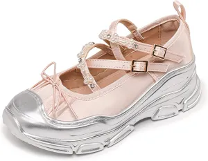 Princess Tutu Chunky Ballet Sneakers Women Platform Mesh Dad Walking Shoes Comfortable Breathable Casual Fashion Running Shoes