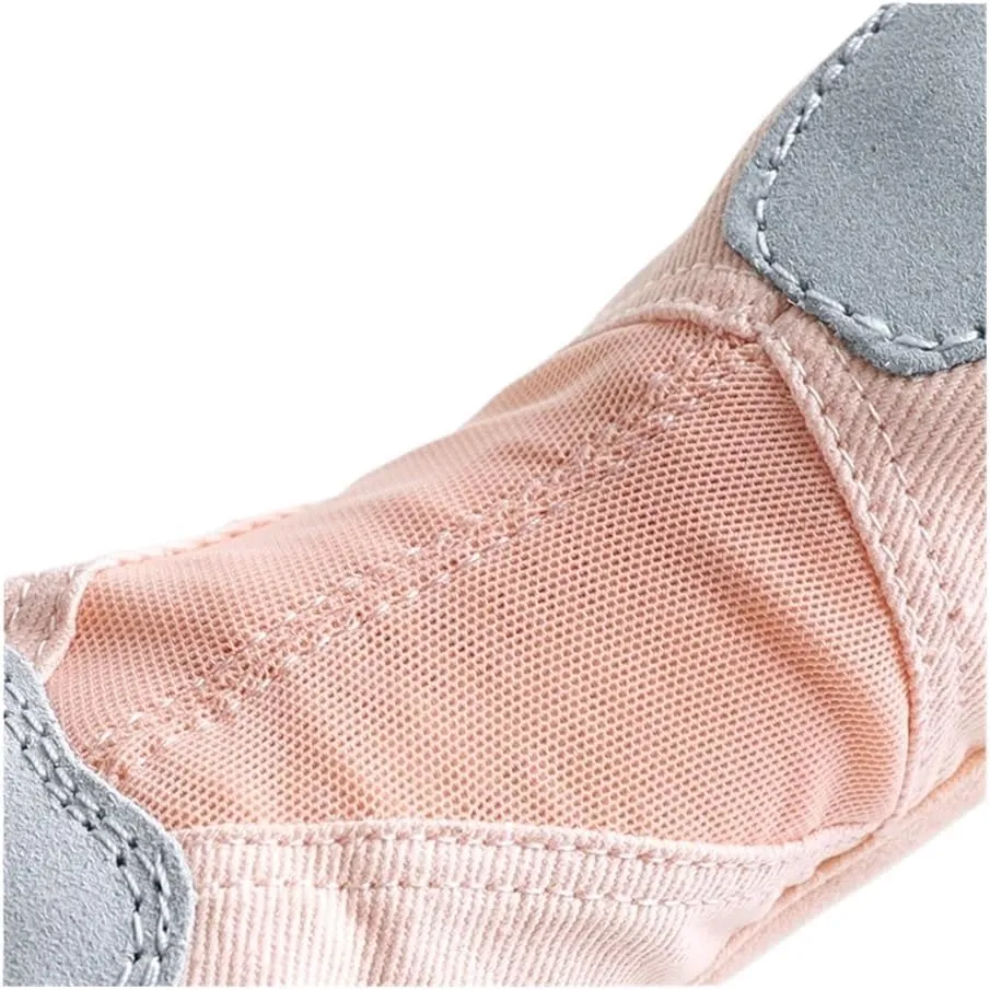 Professional Ballet Shoes Soft Three Split Sole Women Girls Ballerina Dance Shoes Stretch Fabric Mesh Splice Ballet Slippers(Beige,37)