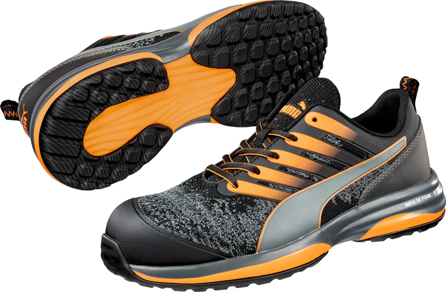 PUMA Men's Charge Sneaker, Black-Orange Eh, 8.5