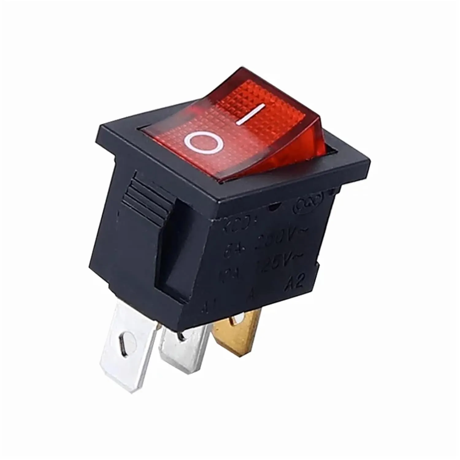 PURYN 5Pcs KCD1 Boat Car Rocker Switch 6A/10A 250V/125V AC ON-Off on-Off-on 250VAC 6A 125VAC 10A with Led Light 220V(2PIN Wang)