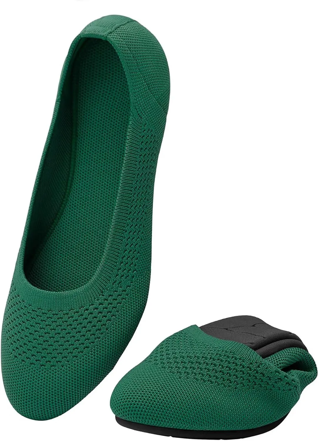 Puxowe Women’s Ballet Flat Shoes Round Toe Knit Slip On Ballerina Walking Flats Dress Shoes for Women