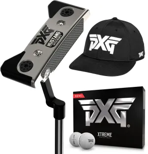 PXG Battle Ready II Mustang Putter, Xtreme Tour Golf Ball 12 Pack, Men's Black Hat