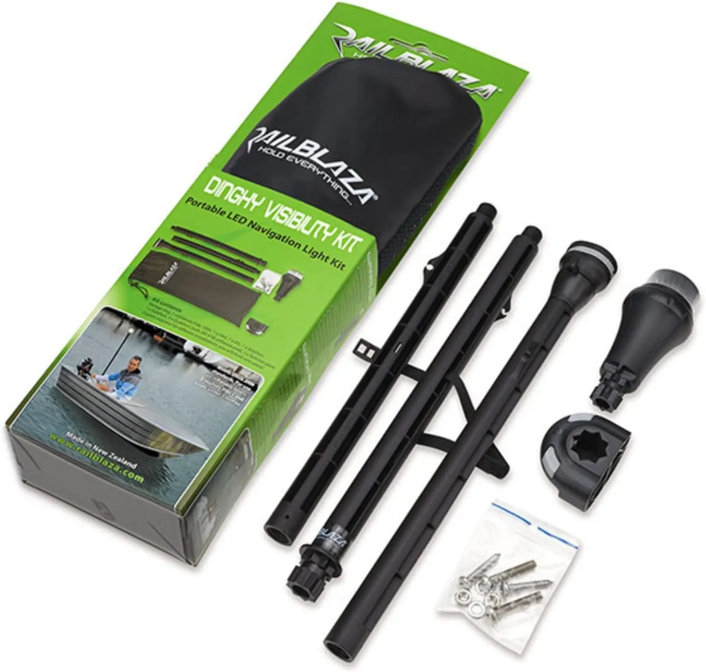 RAILBLAZA Boat Navigation Dinghy Visibility Light Kit for Bow and Stern, Battery Powered, Meets USCG Standards