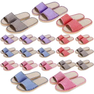 ramede 15 Pairs House Slippers Disposable House Slippers for Guests Breathable Open Toe Indoor Slipper Spa Slipper for Home Bedroom Hotel Travel, 6 Large Size and 9 Medium Size