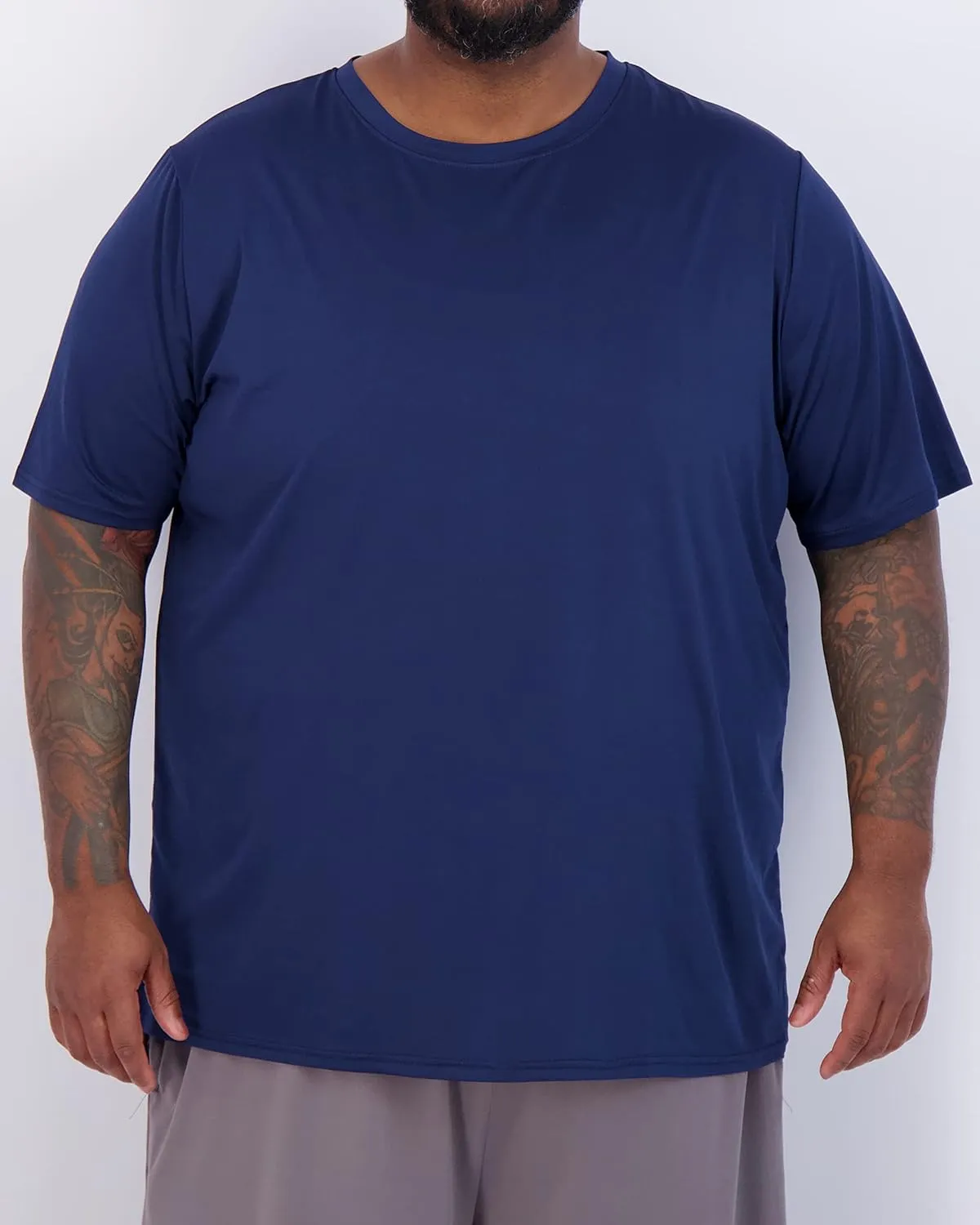 Real Essentials 3 Pack: Men’s Big & Tall Tech Stretch Long-Sleeve & Short-Sleeve Dry-Fit T-Shirt (3XT-5XT)