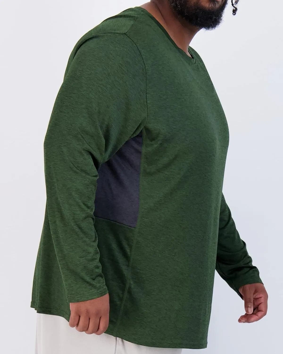 Real Essentials 3 Pack: Men’s Big & Tall Tech Stretch Long-Sleeve & Short-Sleeve Dry-Fit T-Shirt (3XT-5XT)