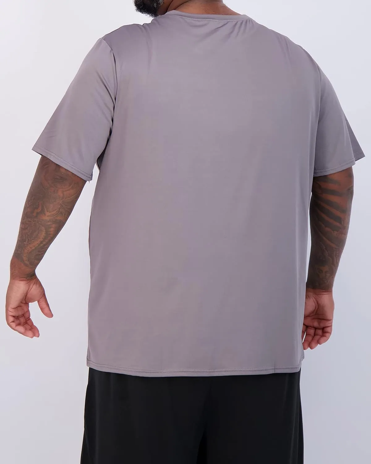 Real Essentials 3 Pack: Men’s Big & Tall Tech Stretch Long-Sleeve & Short-Sleeve Dry-Fit T-Shirt (3XT-5XT)