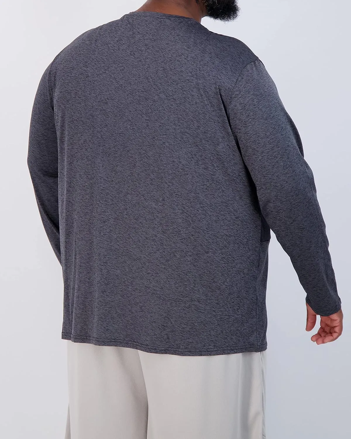 Real Essentials 3 Pack: Men’s Big & Tall Tech Stretch Long-Sleeve & Short-Sleeve Dry-Fit T-Shirt (3XT-5XT)