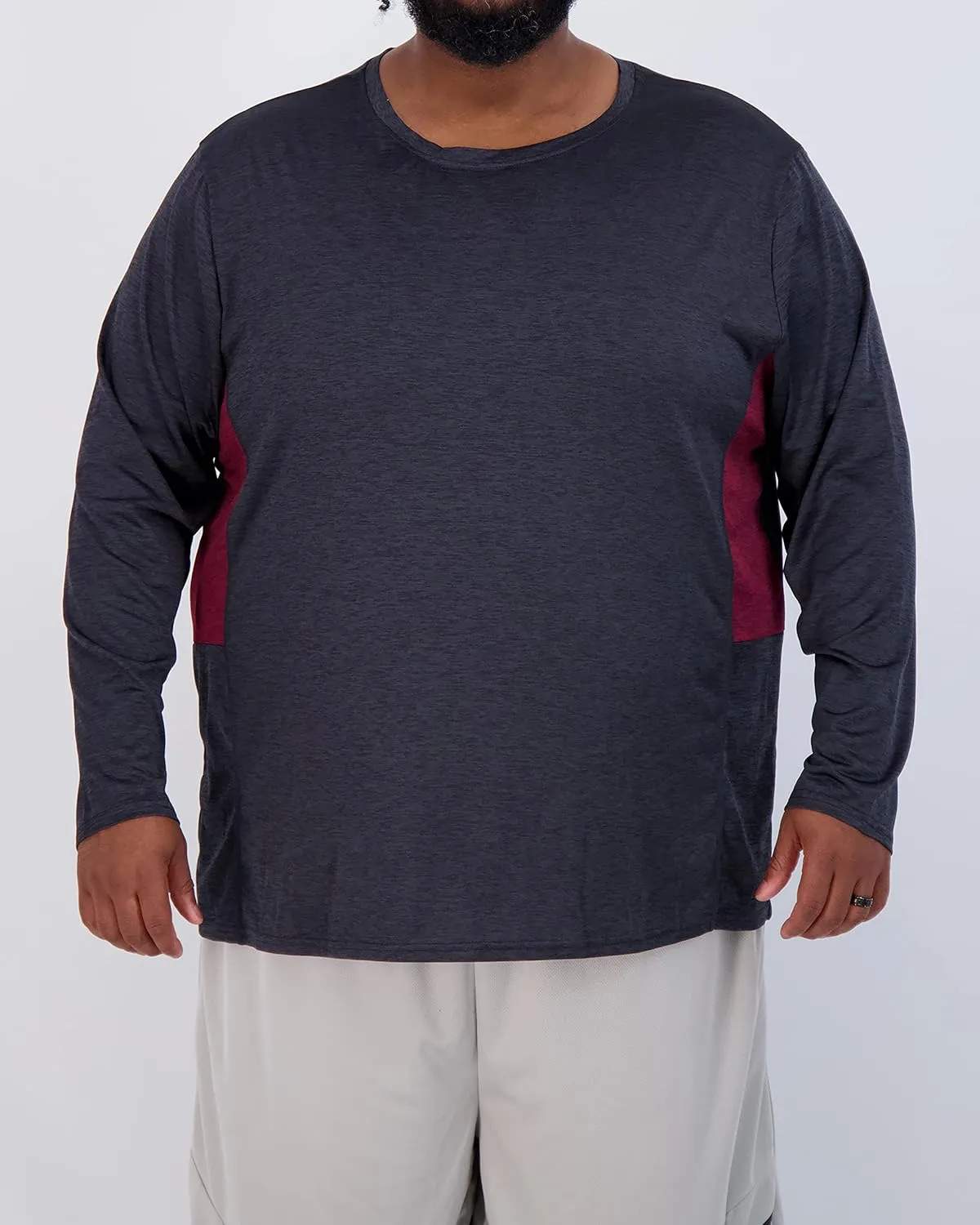 Real Essentials 3 Pack: Men’s Big & Tall Tech Stretch Long-Sleeve & Short-Sleeve Dry-Fit T-Shirt (3XT-5XT)
