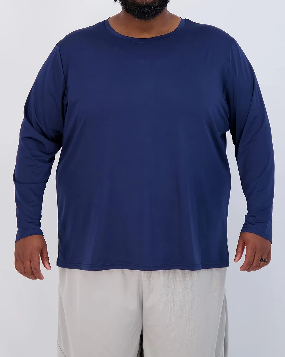 Real Essentials 3 Pack: Men’s Big & Tall Tech Stretch Long-Sleeve & Short-Sleeve Dry-Fit T-Shirt (3XT-5XT)