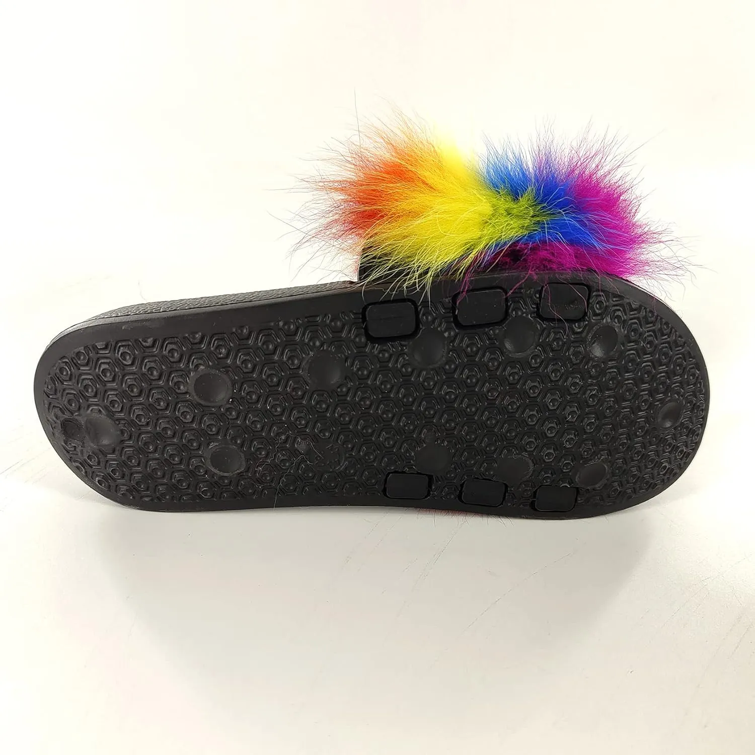 Real Raccoon Fur Slides Slippers for women Girls Summer Open Toe Fluffy Slides Soft Sole