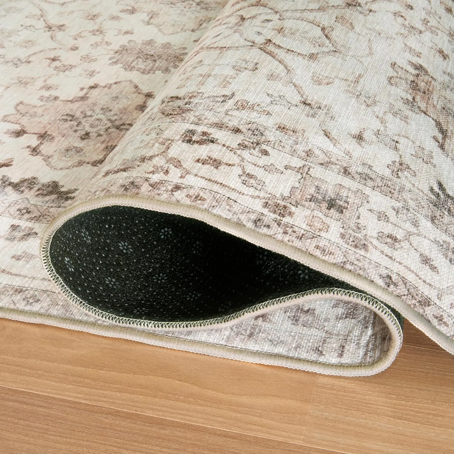 ReaLife Rugs Machine Washable Area Rug Runner - Living Room Bedroom Bathroom Kitchen Entryway Office - Padded Low Pile Stain Resistant Premium - Boho Farmhouse Vintage - BEV - Beige 2'6" x 8'