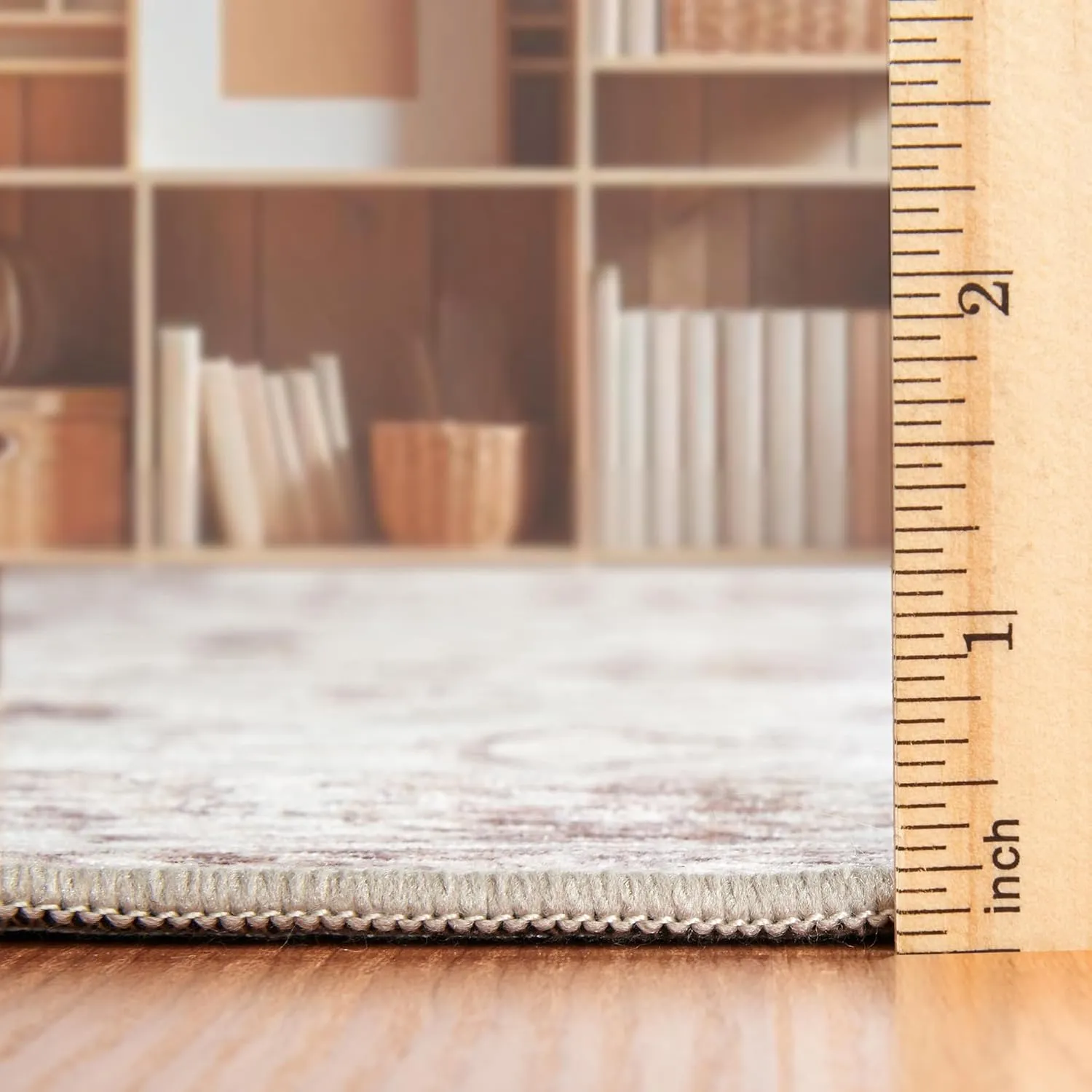 ReaLife Rugs Machine Washable Area Rug Runner - Living Room Bedroom Bathroom Kitchen Entryway Office - Padded Low Pile Stain Resistant Premium - Boho Farmhouse Vintage - BEV - Beige 2'6" x 8'