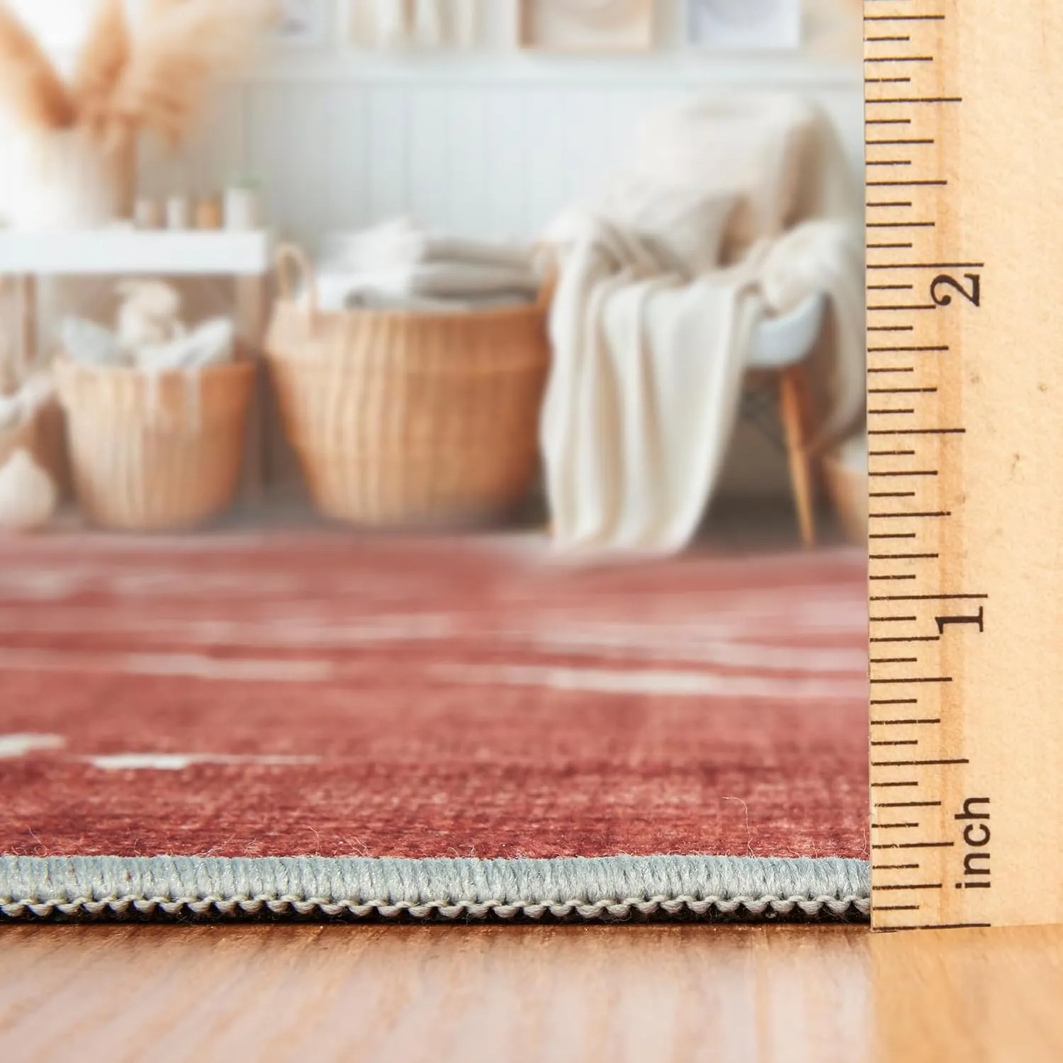 ReaLife Rugs Machine Washable Area Rug Runner - Living Room Bedroom Bathroom Kitchen Entryway Office - Padded Low Pile Stain Resistant Premium - Moroccan Diamond Tribal - Jax - Orange 2'6" x 10'
