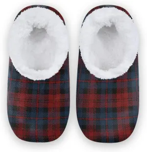 Red Blue Tartan Plaid Home Slippers Christmas Spa Travel House Slipper Soft Memory Foam Slipper Non Slip for Women Men Hotel Bedroom Shoes Slippers M