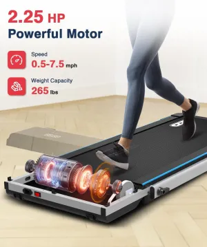 REDLIRO Under Desk Treadmill 2 in 1 Walking Pad, Portable, Folding, Electric, Motorized, Walking and Jogging Machine with Remote Control for Home and Office Workout