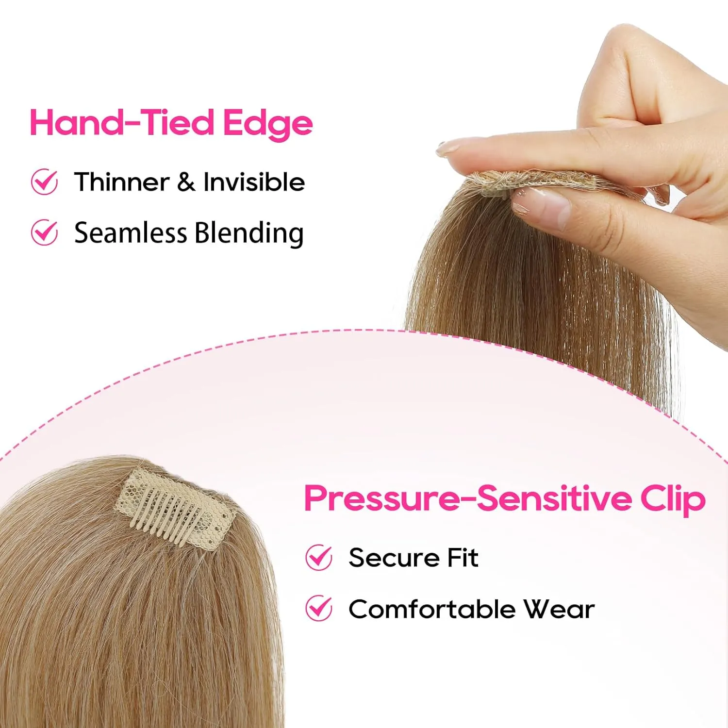 REECHO Clip in Hair Volumizer, 2PCS 8 inch Short Thick Clip in Hairpieces Adding Extra Volume Hair Extensions for Women with Thin Fine (Deep Blonde, 8 Inch(Pack of 2))