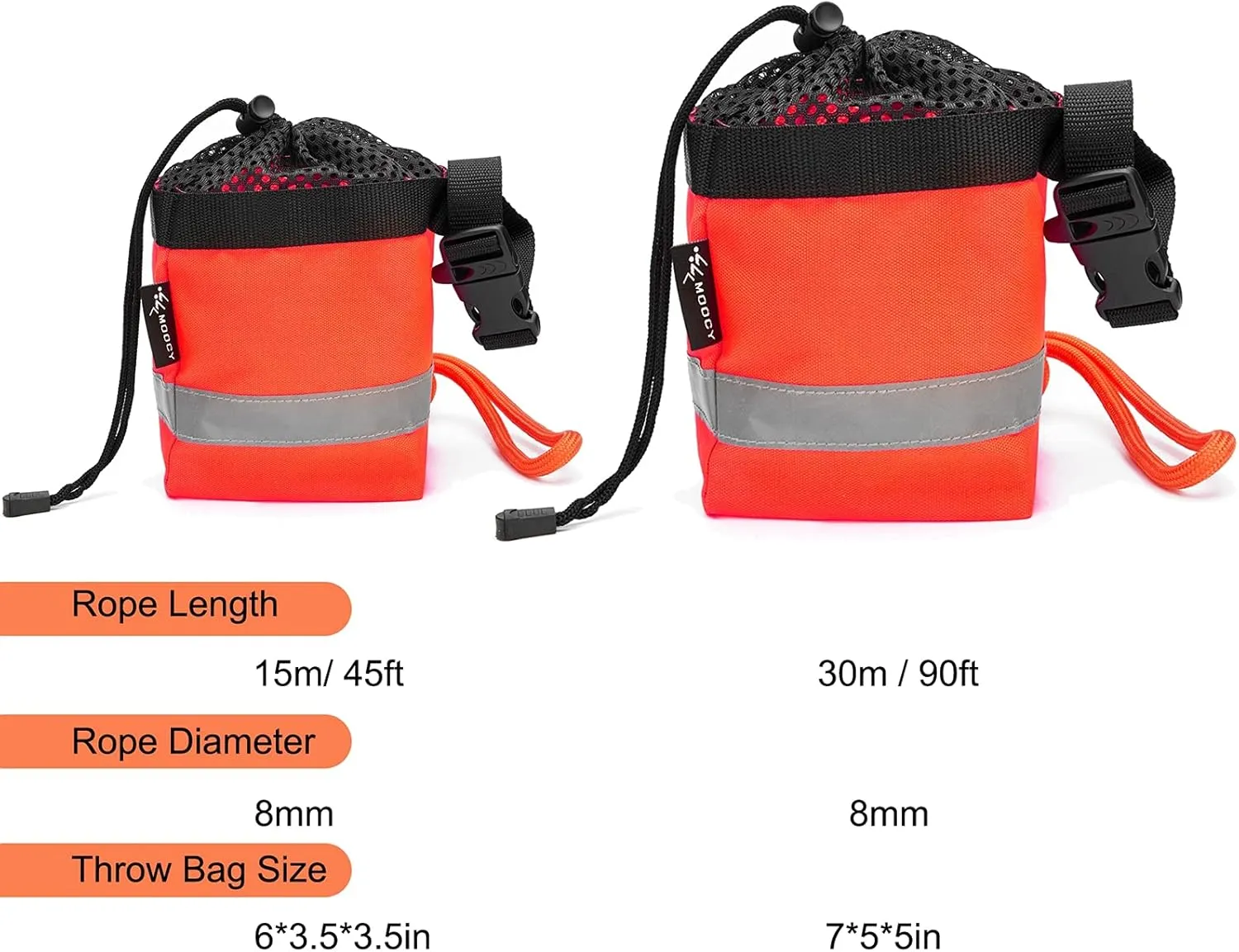 Rescue Throw Bag with 50/100 Feet Floating Line,Emergency Throw Bag with Whistle Buckle for Kayaking and Rafting,Safety Equipment for Raft and Boat