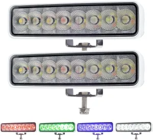 RGBW Led Boat Lights, 2 Pcs 6.7 inch Powerful Waterproof Deck/Dock & Spreader Marine Light, 12V/24V