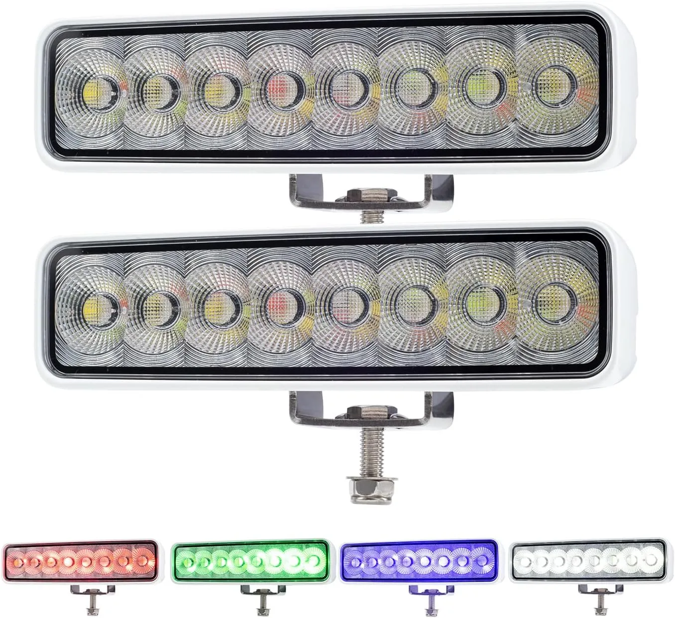 RGBW Led Boat Lights, 2 Pcs 6.7 inch Powerful Waterproof Deck/Dock & Spreader Marine Light, 12V/24V