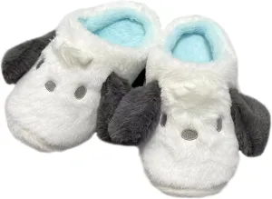 Roffatide Anime Cute Plush Open Back Floor Slippers Indoor Shoes Fuzzy Slippers with Rubber Sole for Women