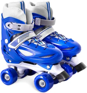 Roller Skates for Girls Age 3-12 | Rainbow Toddler Roller Skates for Kids Ages 3-5 | 4 Size Adjustable | Light Up Quad Roller Skates for Girls Boys Beginners