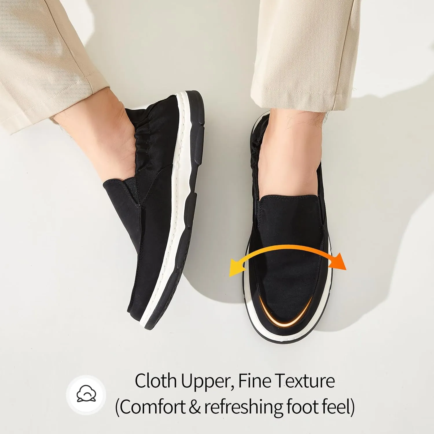 Rominz Mens Loafers Casual Slip on Shoes Black Penny Loafers Shoes Boat Shoes for Men Fashion Sneakers